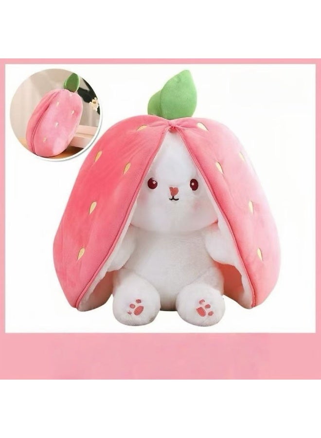 Strawberry Rabbit Plush Toy - Transformable Strawberry Shell Doll, Cute Kids Plushie, Home Decor, Birthday/Children's Day/Graduation/Party Gift - Image 2