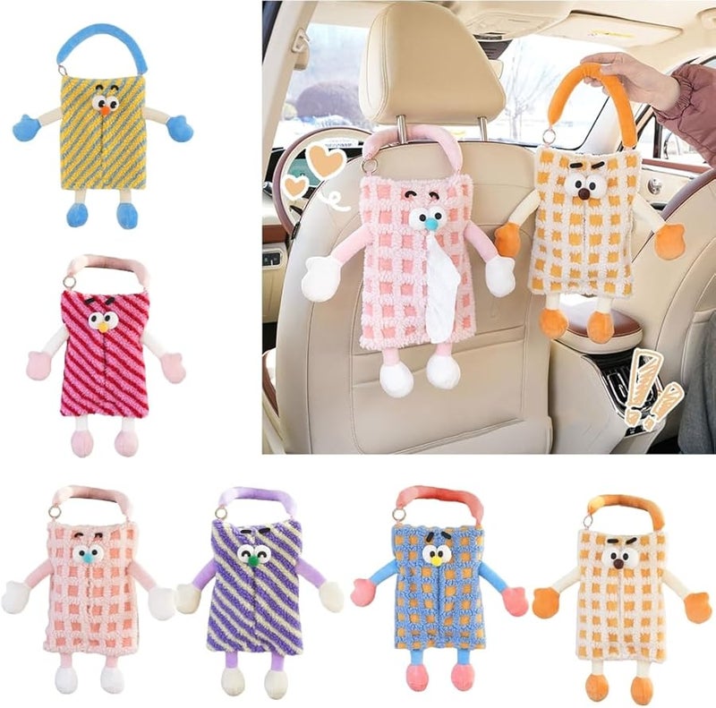 غطاء صندوق المناديل من قماش الكرتون الوردي منظف متعدد الأغراض لديكور المنزل - Image 5