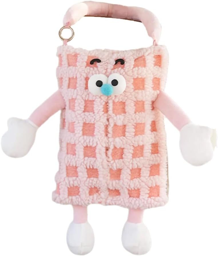 غطاء صندوق المناديل من قماش الكرتون الوردي منظف متعدد الأغراض لديكور المنزل - Image 1