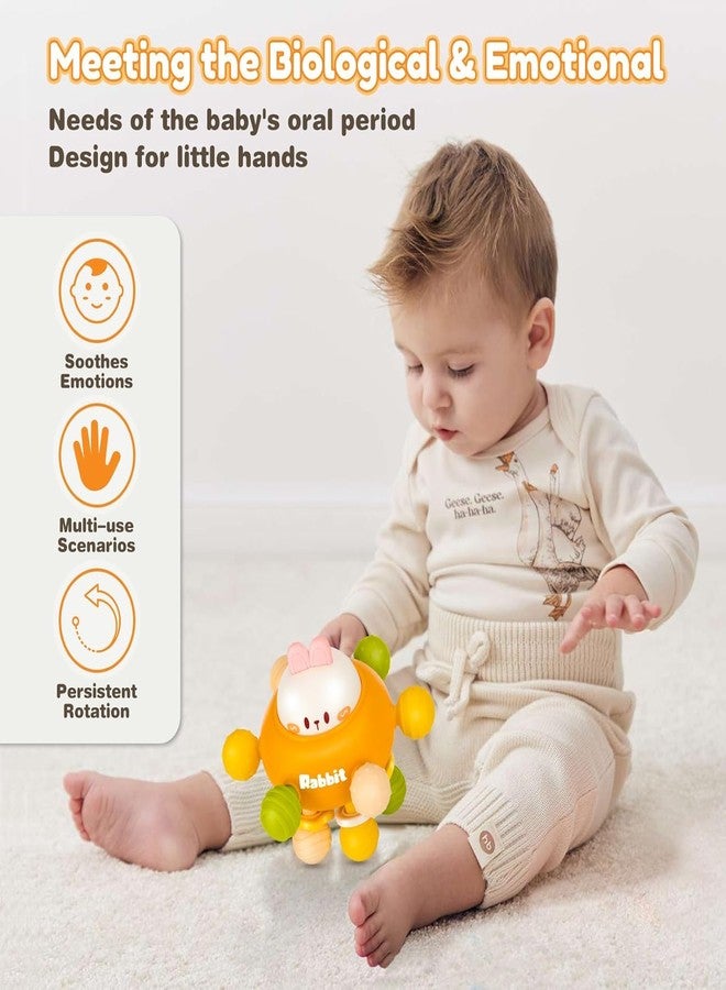 Anzimo Baby Sensory Teething Toys - Baby Teether & Rattle - Gifts for Infant Newborn Boys Girls 0 3 6 9 12 18 Months - Toddler Montessori Educational Learning Toys (Yellow,Rabbit) - Image 2