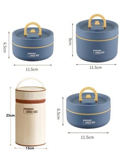 Cuken 3 Tier Portable Insulated Lunch Containers with Bag, Separate Stackable Lunch Container, Leakproof Stackable Stainless Steel Food Container, for Adult Men Women Kids, Insulated Bento Boxes  - Image 2