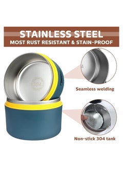 Cuken 3 Tier Portable Insulated Lunch Containers with Bag, Separate Stackable Lunch Container, Leakproof Stackable Stainless Steel Food Container, for Adult Men Women Kids, Insulated Bento Boxes  - Image 3