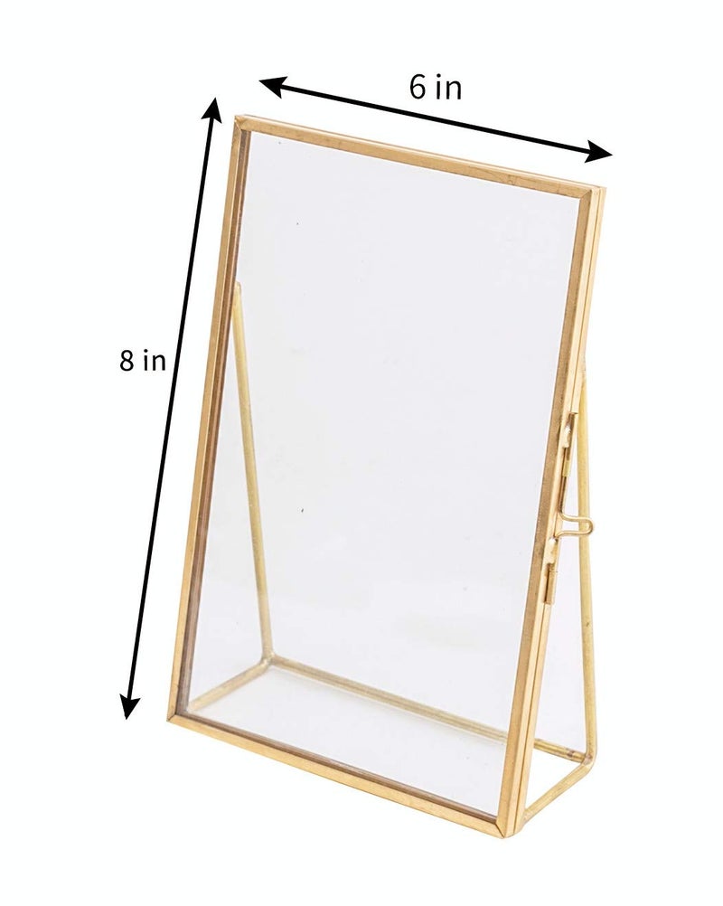 Levilan 6x8 Gold Photo Frame Vintage Style Antique Gold Standing Picture Frames with Pressed Glass, Brass (6 x 8) - Image 3