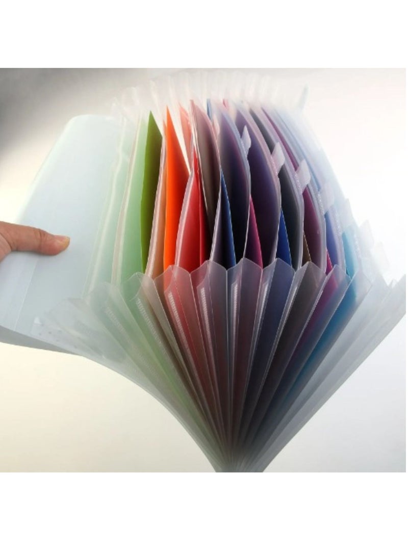 MOTARRO A4 Expanding File Folder Macaron Organ Pack 12 Pockets Documents Organizer File Pouch School Office Binder  - Image 2