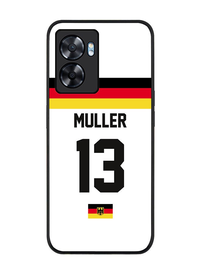 Stylizedd Rugged Black edge case for Oppo A57 Slim fit Soft Case Flexible Rubber Edges Anti Drop TPU Gel Thin Cover - Football Team - Germany Player Name - Muller - Image 1