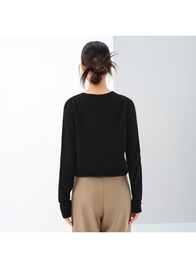 HLA Simple And Versatile Solid Color Loose V-Neck Warm Women'S Knitted Wool Sweater For Spring And Autumn - Image 5