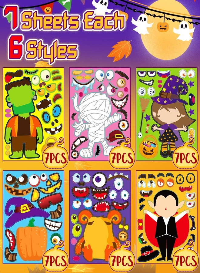 Greingways 42 Sheets Halloween Party Favors Stickers for Kids, Halloween Crafts Make Your Own Stickers, Goodie Bag Fillers Toys Gifts Activities Games for Kids Party - Image 4