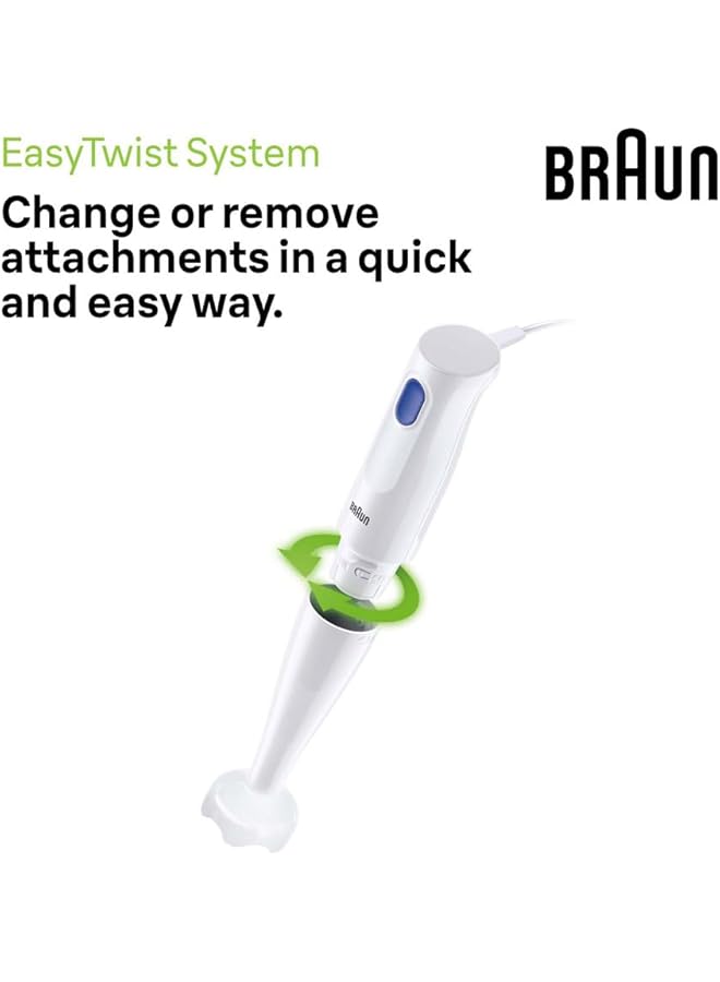 BRAUN Multi Quick 1 450W Hand Blender One Speed 0.600L Beaker Dishwasher Safe Mq10.001Mwh White - Image 3