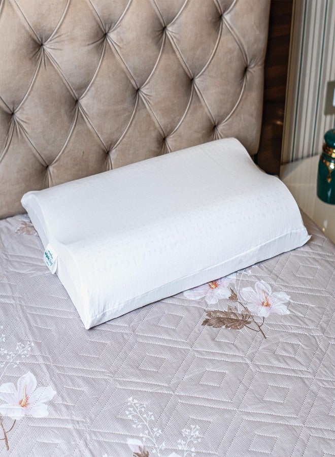 ORGANIC SLEEP وسادة عنقية من أورجانيك سليب، مصنوعة من اللاتكس الطبيعي، مقاس 24 × 16 × 3/4 بوصة، عبوة من قطعة واحدة مع غطاء قطني، داعمة للرقبة بتقنية تقويم العظام، تصميم مريح، وسادة متينة من رغوة اللاتكس لمحاذاة الرقبة والعمود الفقري. - Image 1