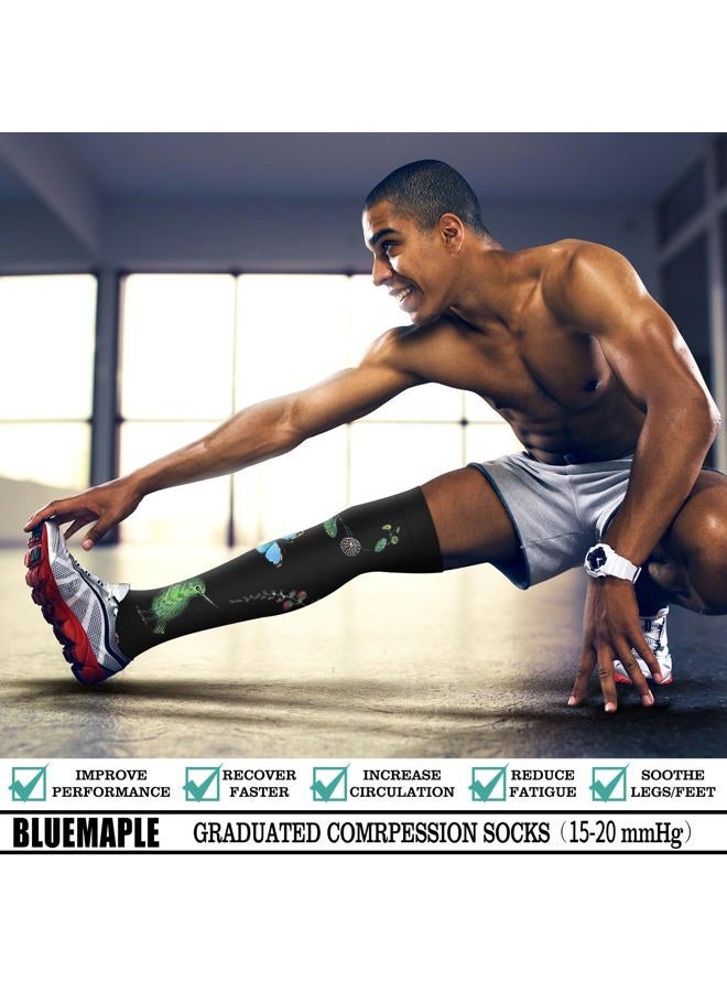 Bluemaple Thigh High Compression Socks for Women and Men Circulation(3 Pairs) Over the Knee-Best Support for Running,Travel - Image 4