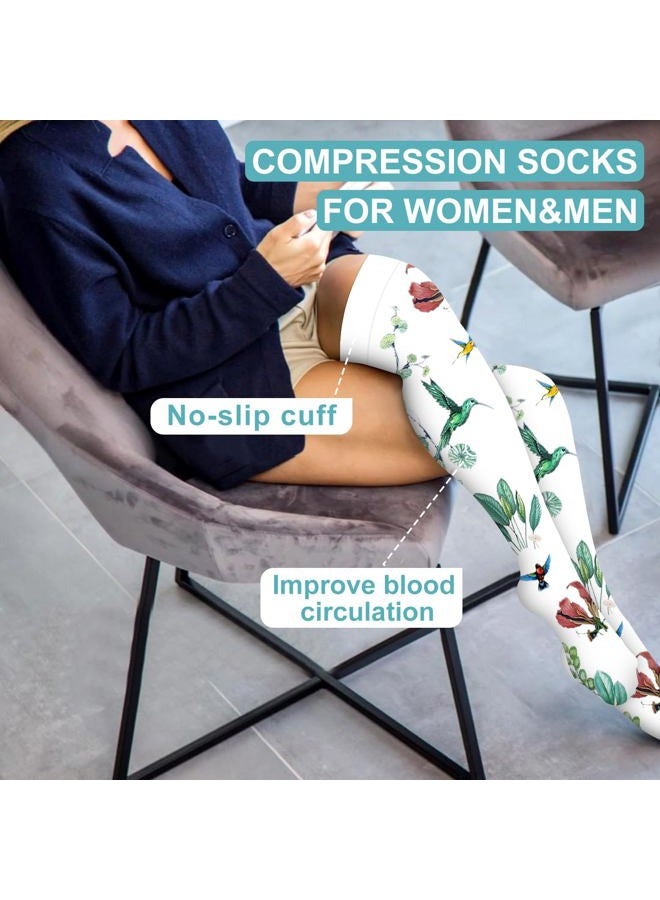 Bluemaple Thigh High Compression Socks for Women and Men Circulation(3 Pairs) Over the Knee-Best Support for Running,Travel - Image 3