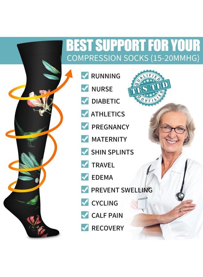 Bluemaple Thigh High Compression Socks for Women and Men Circulation(3 Pairs) Over the Knee-Best Support for Running,Travel - Image 5