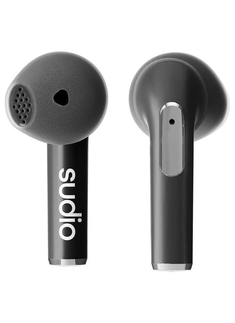 N2 True Wireless Bluetooth Open-Ear Earbuds - Multipoint Connection, Built-in Microphone for Calls, 30h Battery Time with Charging Case, IPX4 Water Resistant, USB-C and Wireless Charging - Black