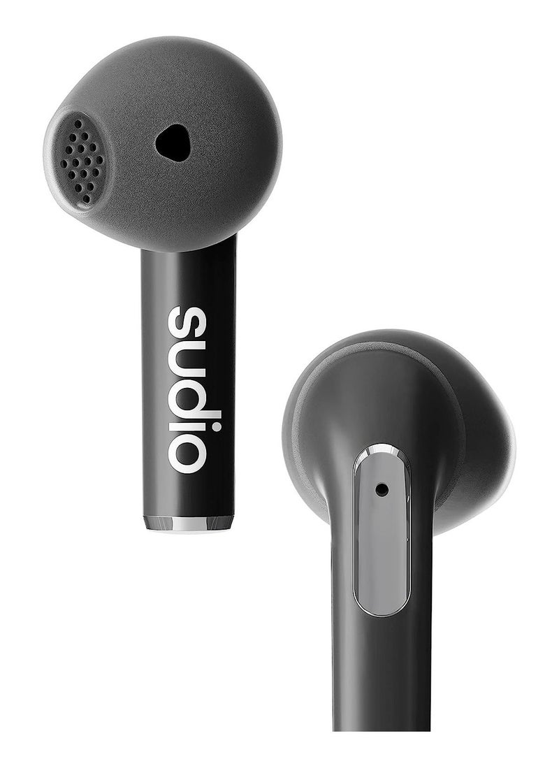 N2 True Wireless Bluetooth Open-Ear Earbuds - Multipoint Connection, Built-in Microphone for Calls, 30h Battery Time with Charging Case, IPX4 Water Resistant, USB-C and Wireless Charging - Black