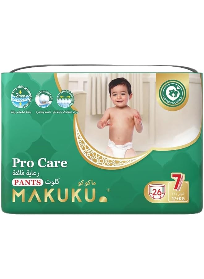 Premium Diapers Procare Pant Style Size 7 Xxx Large 17 Plus Kg 26 Diapers
