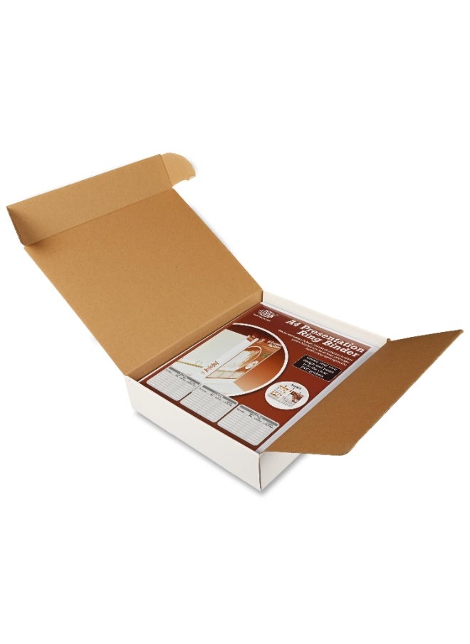 FIS Presentation Binder, A4 Size(210x297mm), 3[D]Ring Type, 25mm Ring Size, 1.50" Inches Spine with Clear PVC Pocket For Easy Insert Your Label Design, Packet of 2 Pieces, White Color-FSBD325DPB/2  - Image 3