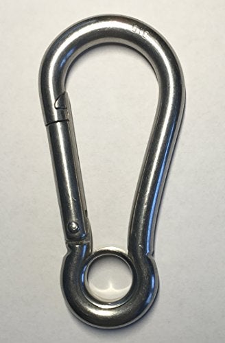 US STAINLESS Stainless Steel 316 Spring Hook with Eyelet Carabiner 1/2" (12mm) Marine Grade - Image 2