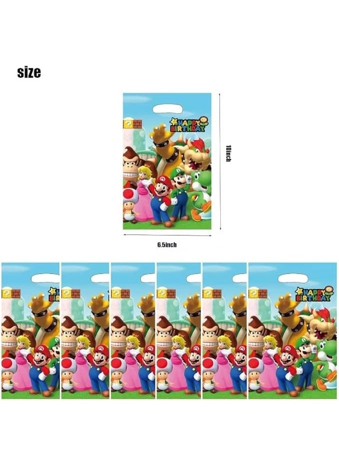 Mario 20pcs Cartoon Mario Pattern Birthday Party Supplies, Cartoon Candy Bags, Tote Bags, Kids Gift Bags, Adult Birthday Party Decorations  - Image 3