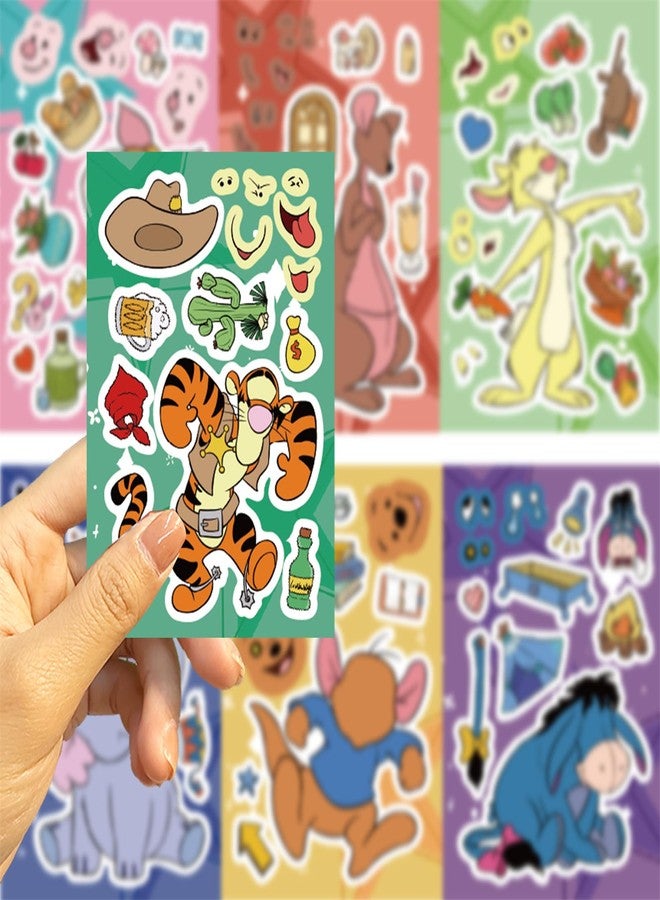 LHST 24 Sheets Make a Face Winnie Pooh Bear Stickers for Teens, Make Your Own Stickers for Teens Crafts Party Favor, Rewards, Art Craft, Birthday Gift (Winnie) - Image 3