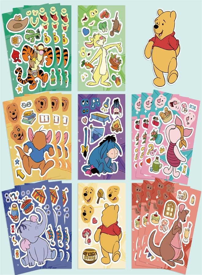 LHST 24 Sheets Make a Face Winnie Pooh Bear Stickers for Teens, Make Your Own Stickers for Teens Crafts Party Favor, Rewards, Art Craft, Birthday Gift (Winnie) - Image 4