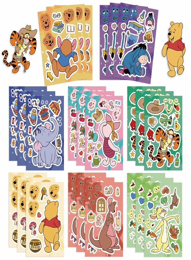 LHST 24 Sheets Make a Face Winnie Pooh Bear Stickers for Teens, Make Your Own Stickers for Teens Crafts Party Favor, Rewards, Art Craft, Birthday Gift (Winnie) - Image 1