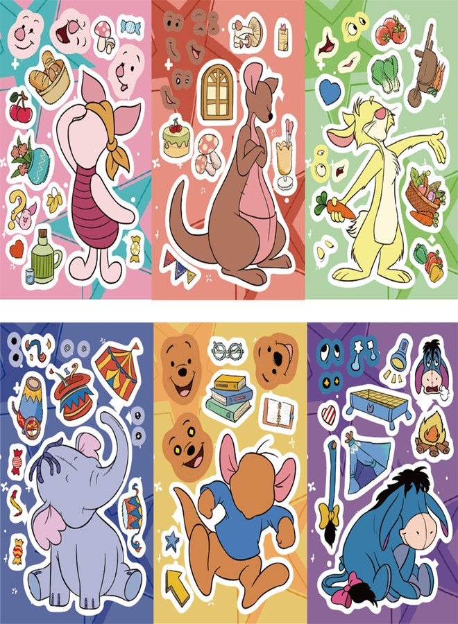 LHST 24 Sheets Make a Face Winnie Pooh Bear Stickers for Teens, Make Your Own Stickers for Teens Crafts Party Favor, Rewards, Art Craft, Birthday Gift (Winnie) - Image 5