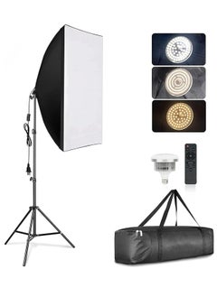 spa luxetique Photography Soft Box Lighting Kit with 3 Pcs 200W 3 Colors Bulbs Soft Boxes and Carry Bag for Portrait Product Shooting  - Image 1