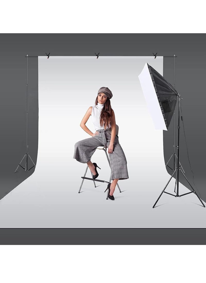 spa luxetique Photography Soft Box Lighting Kit with 3 Pcs 200W 3 Colors Bulbs Soft Boxes and Carry Bag for Portrait Product Shooting  - Image 2