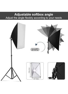 spa luxetique Photography Soft Box Lighting Kit with 3 Pcs 200W 3 Colors Bulbs Soft Boxes and Carry Bag for Portrait Product Shooting  - Image 4