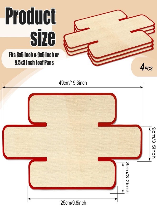 Singhoow 4 Pcs Silicone Loaf Pan Liners Leak-Proof Folded Reusable and Nonstick Silicone Bread Sling Liners Fits 8 x 5 & 9 x 5 Inch or 9.5 x 5 Inch Loaf Pans, Easy to Clean, Red - Image 5