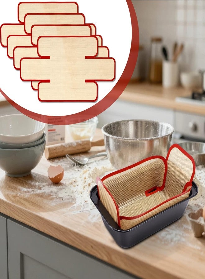 Singhoow 4 Pcs Silicone Loaf Pan Liners Leak-Proof Folded Reusable and Nonstick Silicone Bread Sling Liners Fits 8 x 5 & 9 x 5 Inch or 9.5 x 5 Inch Loaf Pans, Easy to Clean, Red - Image 4