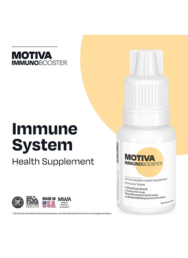 MOTIVA - Immuno Booster Turmeric Curcumin Vitamins D3 With B12 Anti Inflammation Plus Immunity Highly Absorbent Supplement For Men And Women 25ml - Image 1