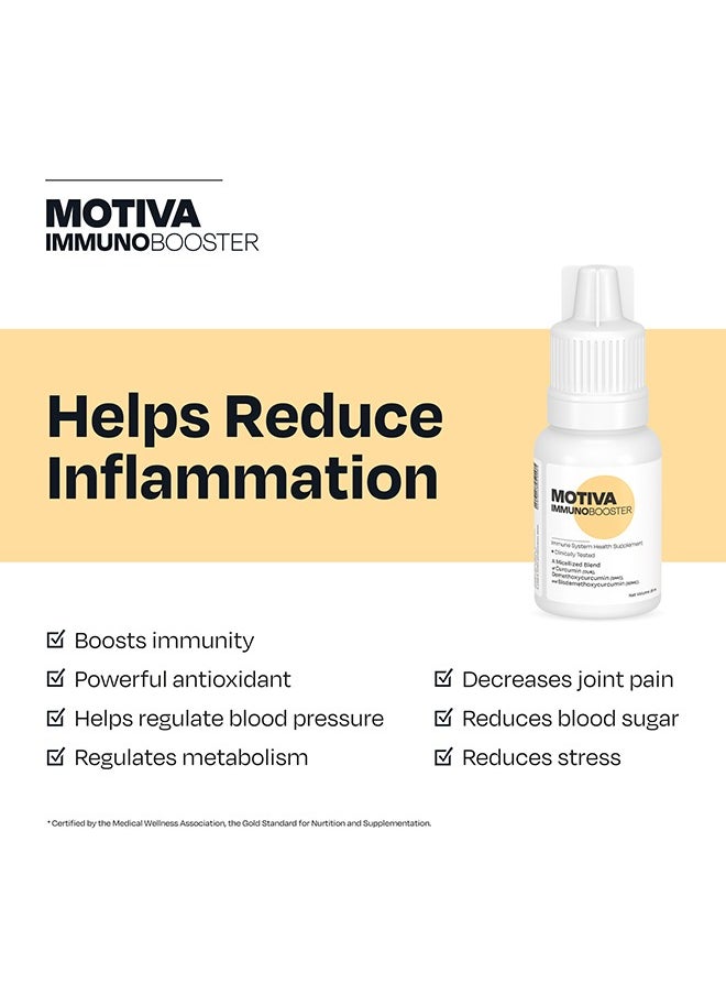 MOTIVA - Immuno Booster Turmeric Curcumin Vitamins D3 With B12 Anti Inflammation Plus Immunity Highly Absorbent Supplement For Men And Women 25ml - Image 1