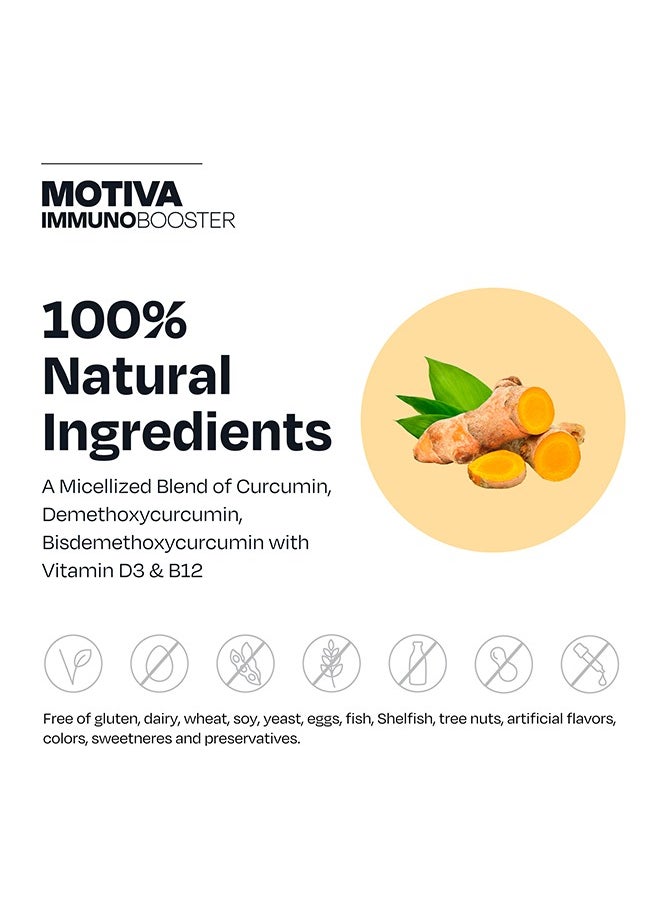 MOTIVA - Immuno Booster Turmeric Curcumin Vitamins D3 With B12 Anti Inflammation Plus Immunity Highly Absorbent Supplement For Men And Women 25ml - Image 1