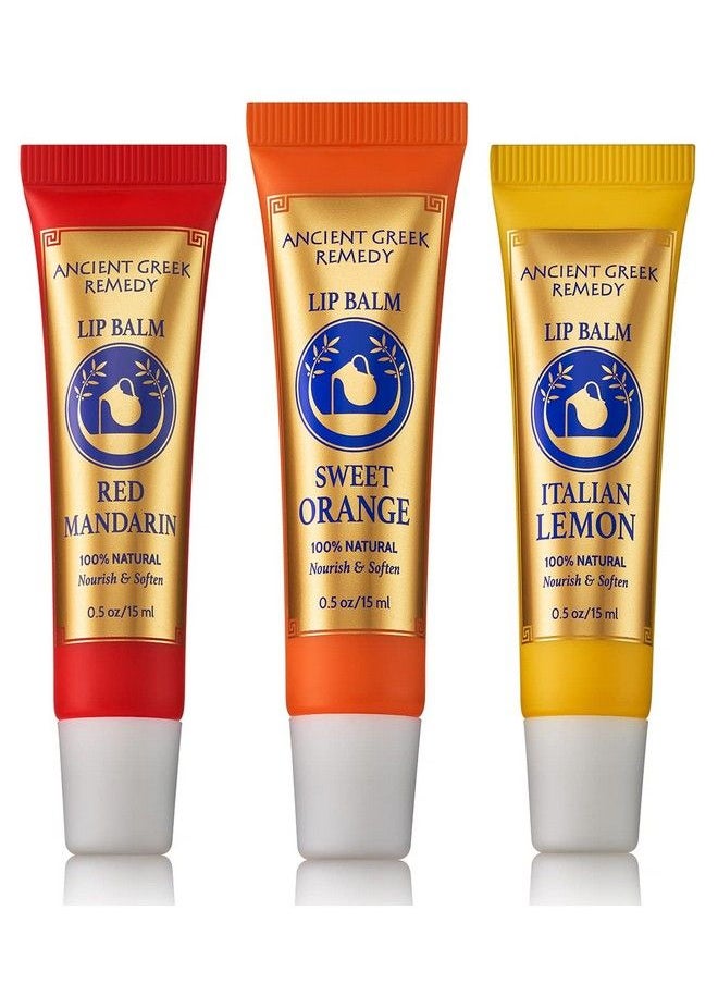 Ancient Greek Remedy - Natural Lip Balm Made Of Olive Jojoba Cocoa Almond And Rose Oil Lip Repair For Dry Chapped Lips Lip Butter Moisturizer For Cracked Lips Moisturizing Lip Care For Women And Men (3 Pack) - Image 1