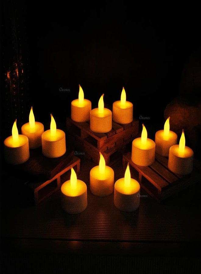 Chronos LED Rechargeable Flameless Tealight, Flickering Tealight Candles White Base with Charging Station (Pack of 12) - Image 5