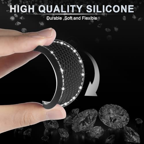 JUSTTOP Car Cup Holder Coaster, Insert 2 Pack Universal Auto Anti Slip, Bling Crystal Rhinestone Car Interior Accessories-Black - Image 4