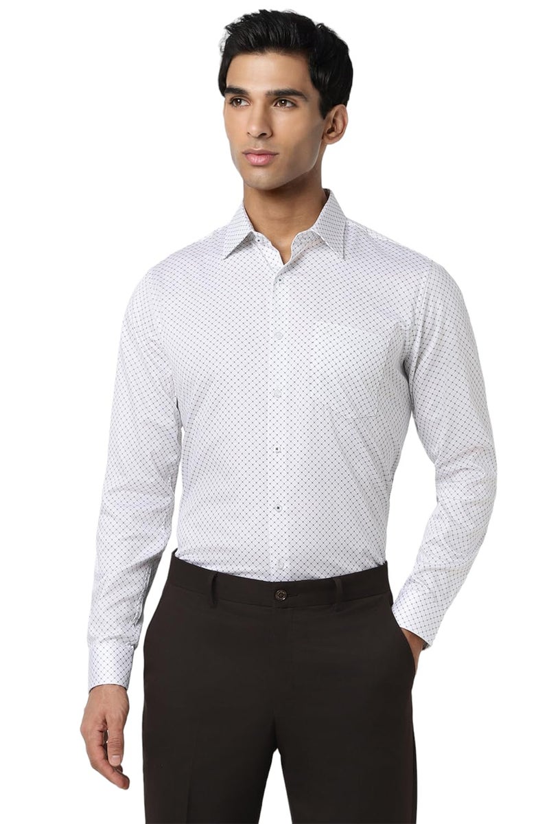Van Heusen Men Cotton Slim Fit Shirt (VHSFFSLBO98383_White, 44 - Image 1