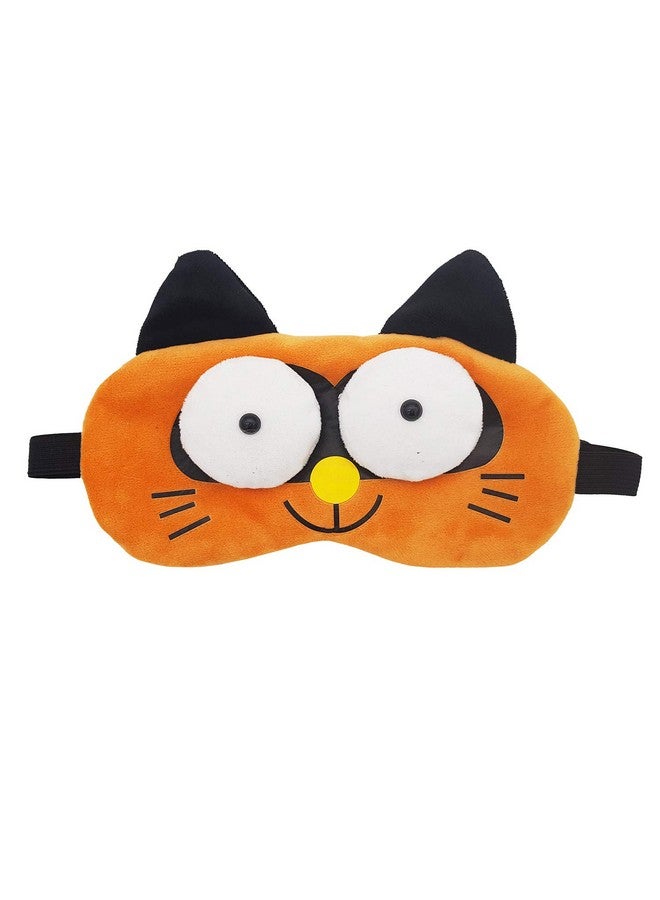 Jenna ™ Cute Sleeping Eye Shade Mask Cover For Insomnia Meditation Puffy Eyes And Dark Circles 3D Cat Brown - Image 1