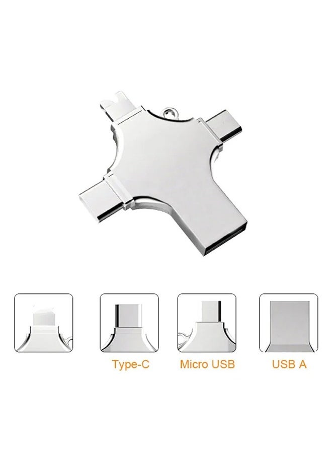 Lanzero Lanzero 128GB 4-in-1 Metal USB Flash Drive Mobile Phone Computer Dual Use USB Flash Drive For Type-C Micro USB iOS Devices  - Image 4