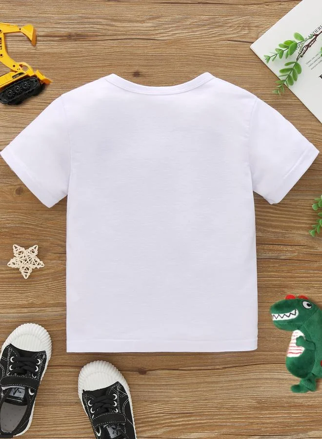 Take Two Take Two Boys White Graphic Print T-Shirt