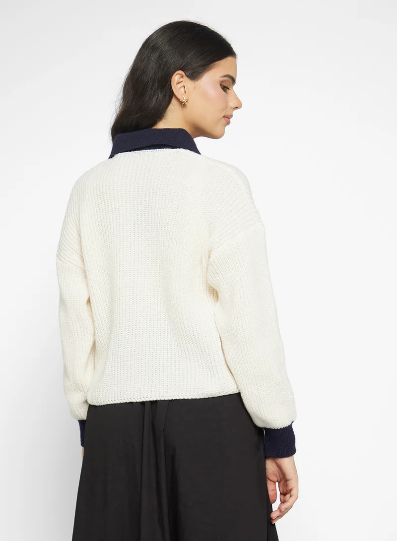 Ginger Classic Monochrome Button Up Cardigan