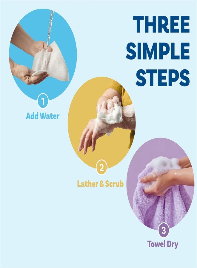 Scrubzz Disposable No Rinse Bathing Wipes - All-in-1 Single Use Shower Wipes, Simply Dampen, Lather, and Dry Without Shampoo or Rinsing (Lavender, 4-Pack) - Image 3