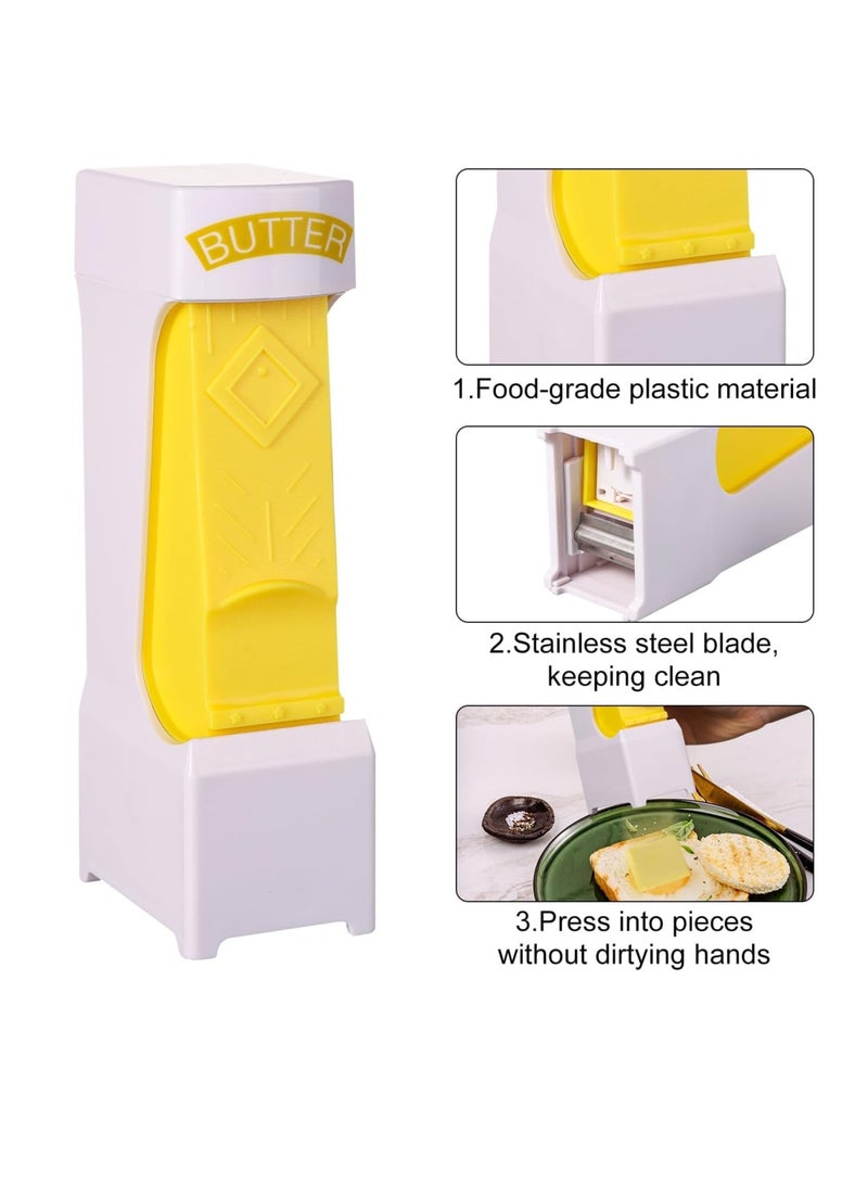 Butter Cutter Slicer, Pressing Style Butter Slicer Click with Stainless Steel Blade Butter Dispenser Stick to Store Butter Slicing Tool for Bread Toast Kitchen, without Dirtying Hands  - Image 4