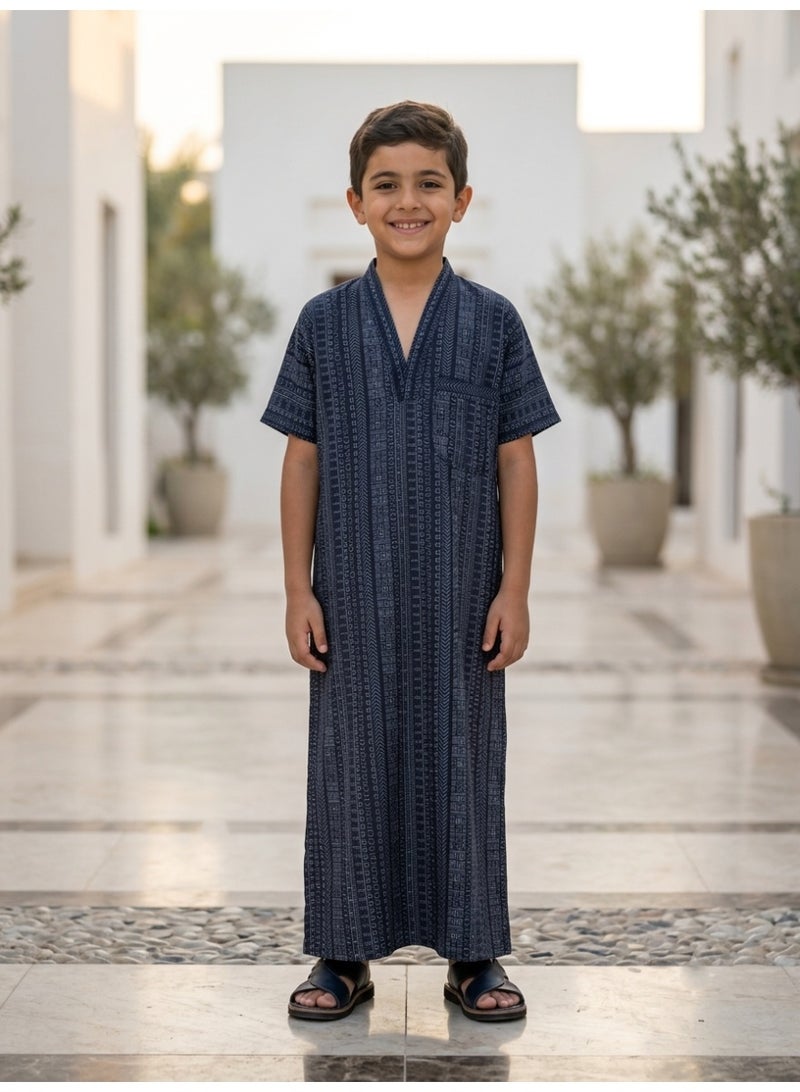 Baby nightgown, children's and newborn's robe, seven-piece robe, seven-piece boy's robe, children's nightgown, newborn nightgown, short-sleeved robe, half-sleeved robe, sleep shirt, short-sleeved shirt, loose-fitting shirt, Saudi house robe, newborn gifts, baby gifts, infant gifts, baby gifts, boy's gifts, children's clothes, gift for boys - Image 2