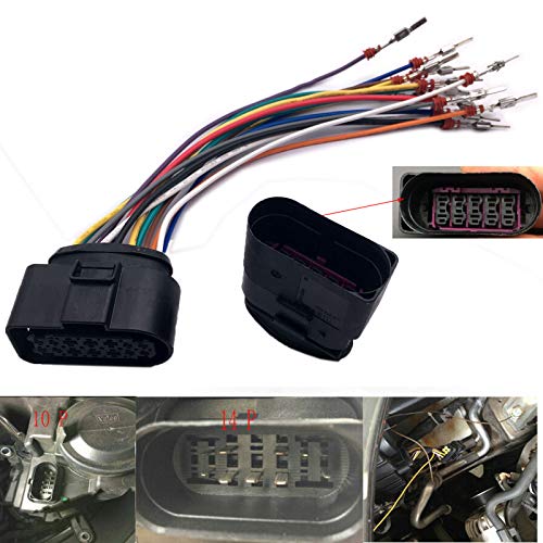 IBVIBV Xenon Headlight 10 to 14 Pin Wiring Harness Connector Plug Adapter Compatible with VW AUDI - Image 1