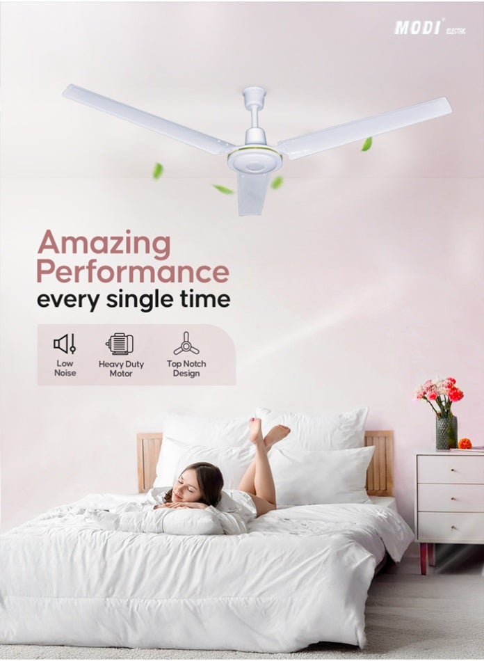 MODI 56 Inch 3-Blade Indoor Ceiling Fan 5 Speed Control Silent Performance Perfect for Home & Office (Golden Decor) - Image 5