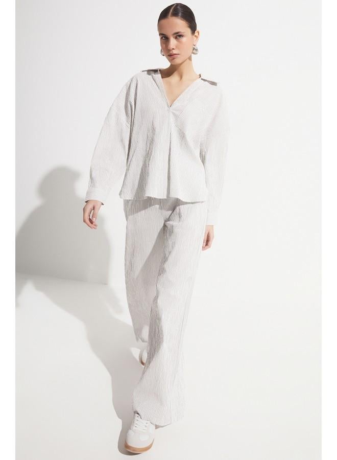 جون قميص مخطط من مزيج القطن حصري لشهر يونيو - Image 4