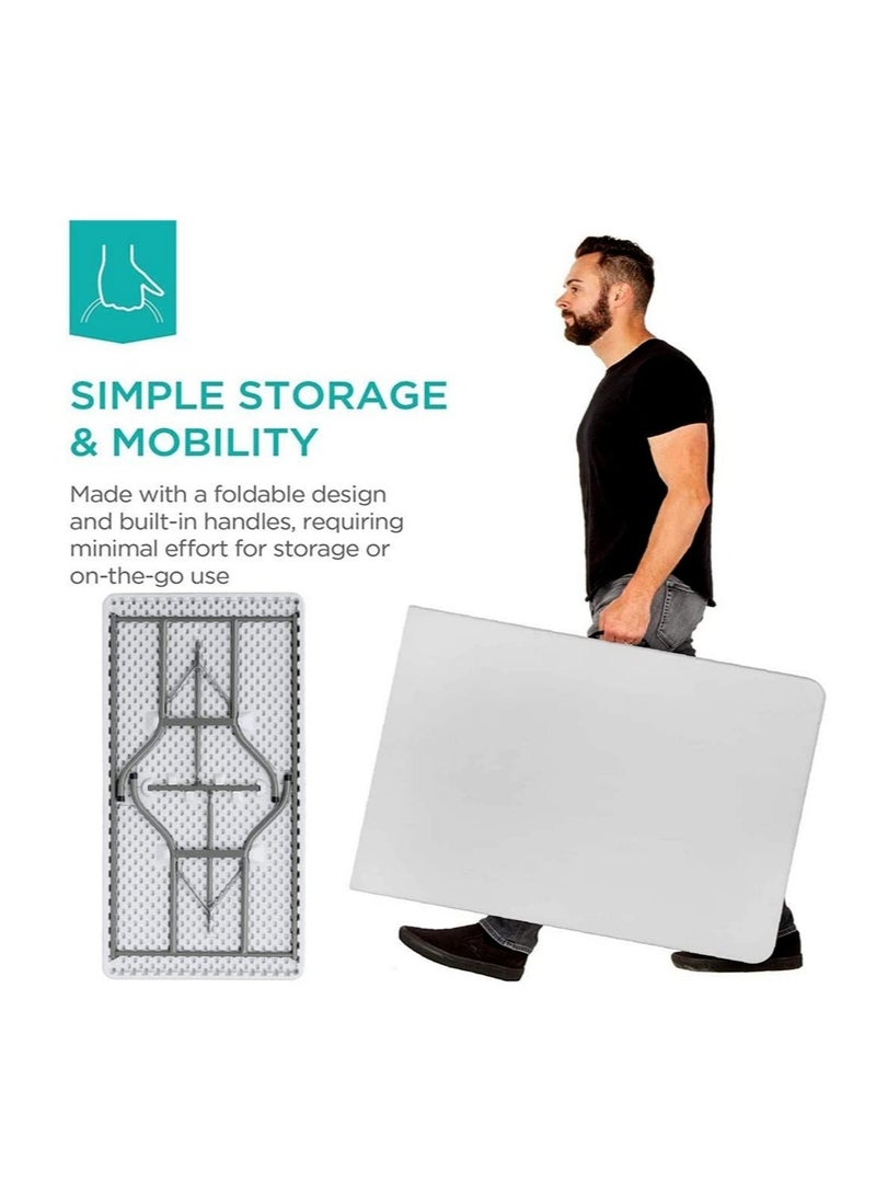 Living Fiber Folding Table with Metal Legs 180*75*75 CM - Image 5