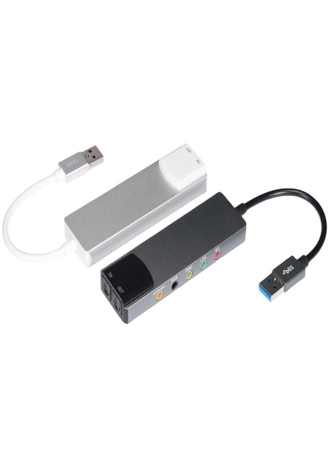 بطاقة صوت خارجية USB من HUANGENG مزودة بمنفذ صوت رقمي SPDIF لأنظمة الصوت المحيطي 5.1 و 7.1، هيكل من الألومنيوم - Image 3